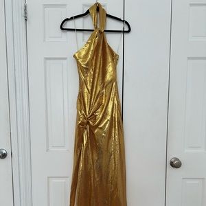 GOLD Ronny Kobo Zane Sequin Knotted Gown…the dress is GOLD